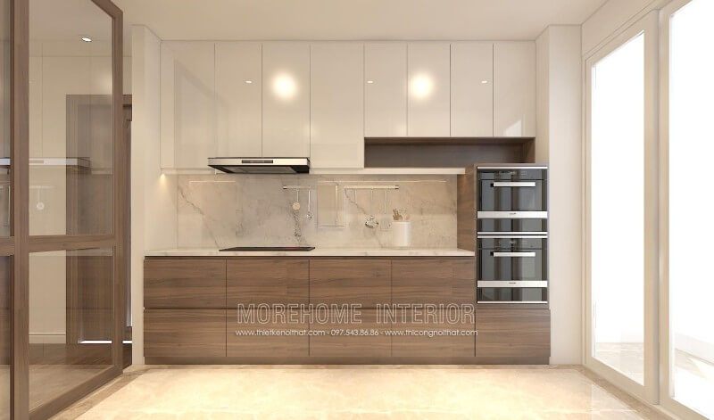 Thiết kế nội thất tủ bếp nhà phố phong cách hiện đại và tinh tế