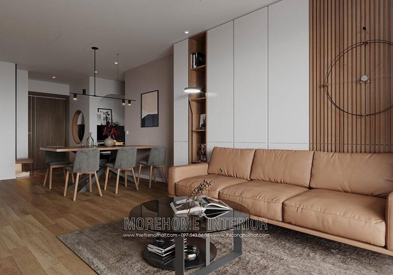 Mẫu bàn trà chân sắt đẹp với kiểu dáng hiện đại, tiện nghi phù hợp với các căn hộ chung cư diện tích vừa và nhỏ