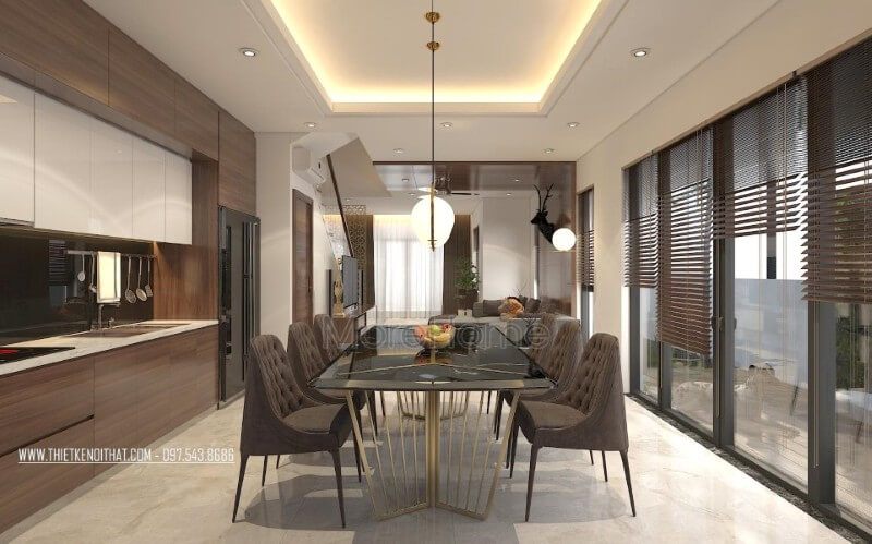 .
Để tạo nên một không gian ăn uống thoải mái, thân thiện và gắn kết tình cảm gia đình, trang trí nội thất phòng ăn biệt thự hiện đại nhưng đơn giản là rất quan trọng.